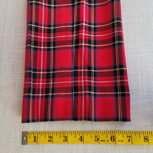 New! J.Crew Tall 4 Crop Straight-Leg Red Stewart Tartan Plaid Stretch Cotton NWT - Picture 9 of 10
